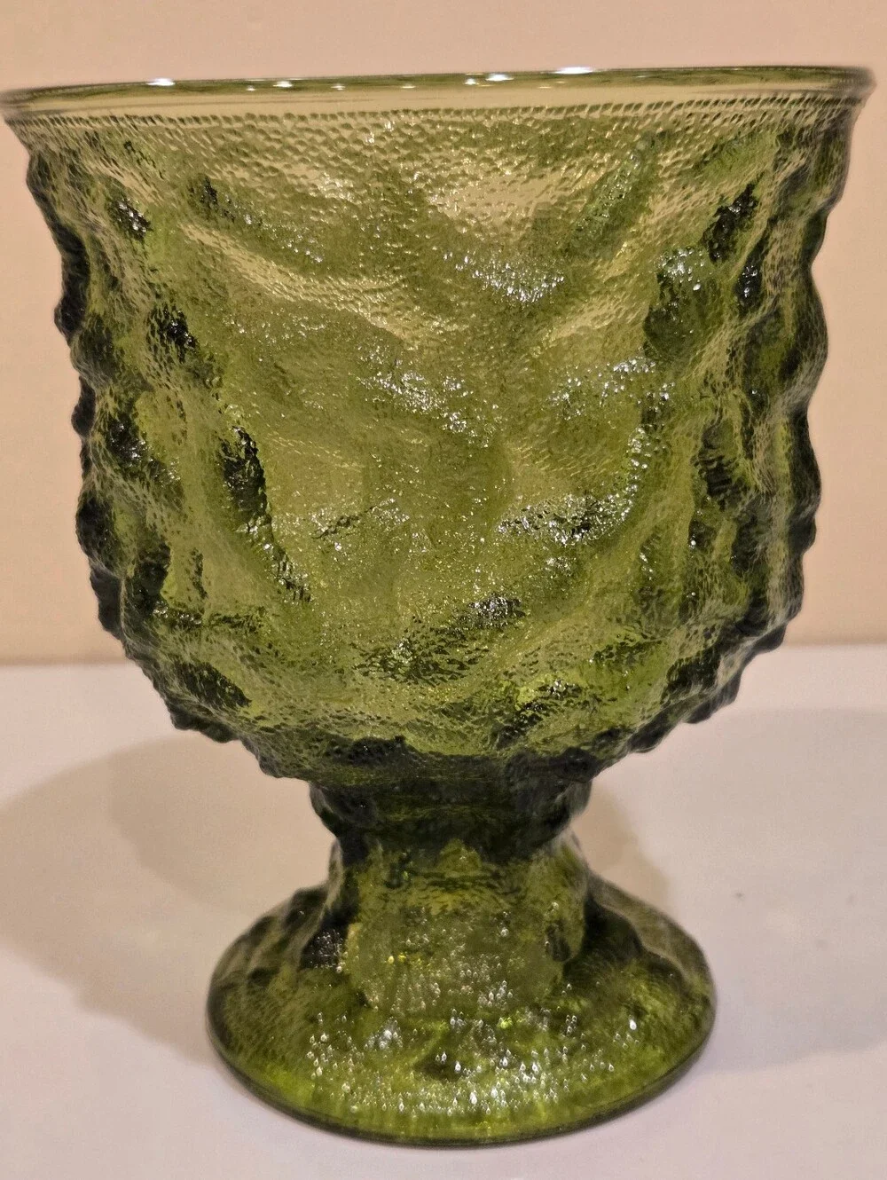 Vintage E. O. Brody Green Textured Glass Vase- Home Accents